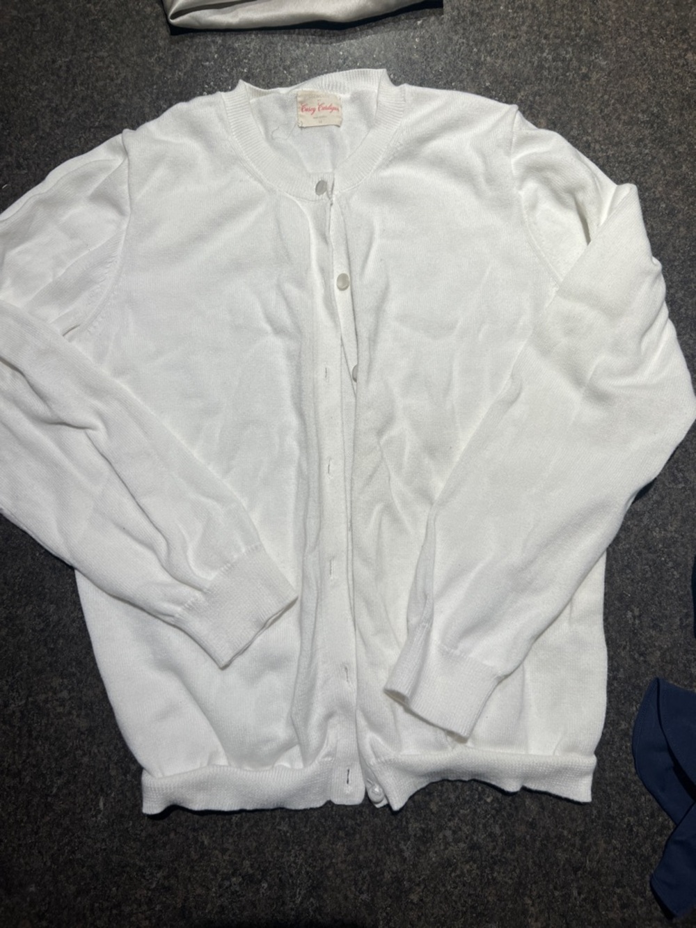 Classic White girl’s Button-Front Sweater Cardigan